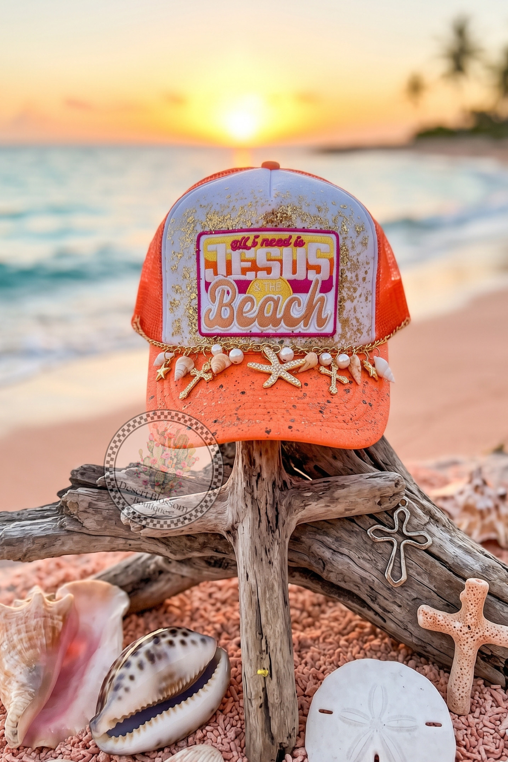 All I need is Jesus and the beach trucker hat