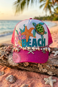 Embellished beach trucker hat