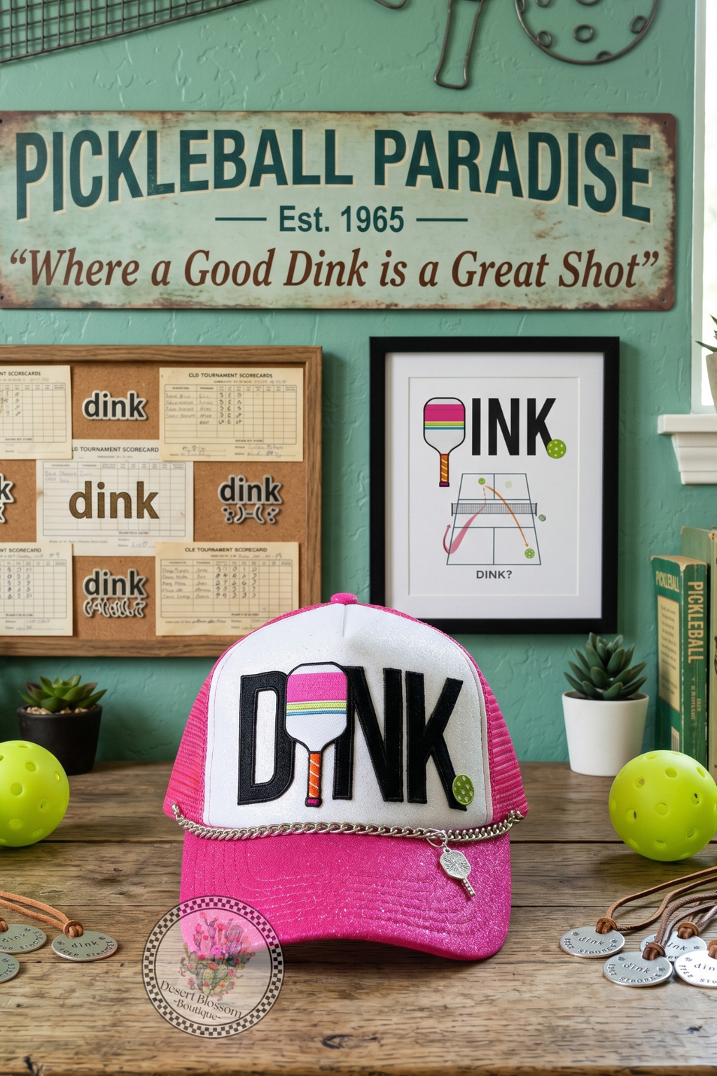 Dink pickleball trucker hat for women