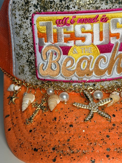 All I need is Jesus and the beach trucker hat