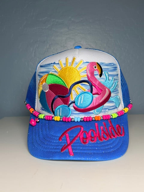 Poolside summer trucker hat for women