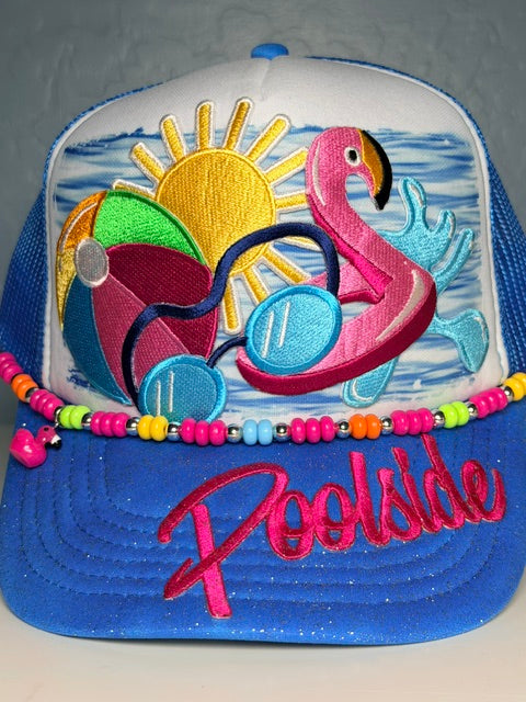 Poolside summer trucker hat for women