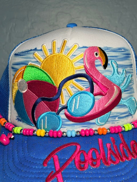 Poolside summer trucker hat for women