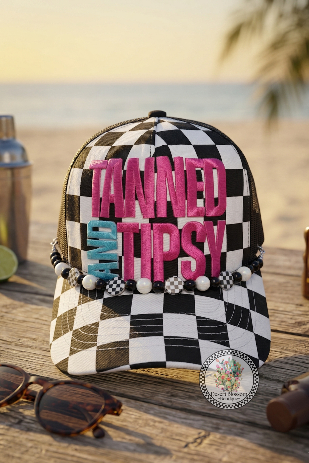 TANNED & TIPSY CHECKERED | TRUCKER HAT